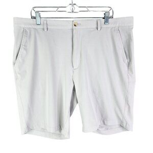 Men's Light Gray Greg Norman Performance Shorts 9.5" Inseam Size 38